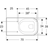 Kép 2/4 - Geberit Selnova Comfort Square laposöblítésű fali WC 39x70 cm öblítőperemmel 500.792.01.7
