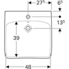 Kép 2/4 - Geberit Selnova Comfort akadálymentes kerámia mosdó 55x55 cm túlfolyóval, fehér 501.461.00.7