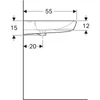 Kép 4/4 - Geberit Selnova Comfort akadálymentes kerámia mosdó 55x55 cm túlfolyóval, fehér 501.461.00.7