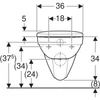 Kép 3/4 - Geberit Selnova Rimfree mélyöblítésű fali WC csésze 35,5x53 cm, Duroplast ülőkével, fehér 501.751.00.1