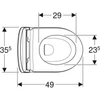 Kép 2/4 - Geberit iCon mélyöblítésű fali WC készlet WC-ülőkével, rövidített kivitel, Rimfree, matt fehér 502.381.JT.1