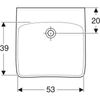 Kép 2/4 - Geberit Selnova Comfort akadálymentes mosdó 60x55 cm, csaplyuk és túlfolyó nélkül 502.771.00.7