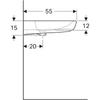 Kép 4/4 - Geberit Selnova Comfort akadálymentes mosdó 60x55 cm, csaplyuk és túlfolyó nélkül 502.771.00.7