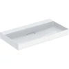 Kép 1/4 - Geberit One mosdó hátsó lefolyóval 90x48 cm csaplyuk és túlfolyó nélkül, KeraTect, fehér 505.037.00.1