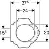 Kép 2/4 - Geberit Bambini gyermek WC-ülőkarima támaszkodóval, teknősbéka design, fehér 573370000