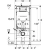 Kép 2/3 - Geberit Duofix BASIC fali WC-szerelőelem 112 cm, Delta 12 cm-es falsík alatti öblítőtartállyal 111.153.00.3