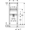 Kép 3/4 - Geberit Duofix keskeny mosdó szerelőelem 112 cm, álló csaptelephez 111.266.00.1