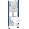 Kép 1/5 - Geberit Duofix szerelőelem Selnova fali WC csésze ülőkével, Delta öblítőtartállyal és nyomólappal 118.400.11.2