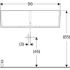 Kép 4/5 - Geberit Publica univerzális öblítőmedencék 90x56 cm, két medencével, túlfolyóval, fehér 350490000