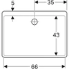 Kép 2/4 - Geberit Publica univerzális öblítőmedence 70x50 cm, túlfolyó nélkül 360070000