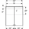 Kép 7/7 - Geberit Option Basic tükrös szekrény 60x67 cm, LED világítással, két ajtóval 500.273.00.1