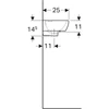 Kép 5/5 - Geberit Selnova Compact balos kézmosó 45x25 cm, rövidített kivitel, túlfolyóval 500.319.01.5