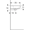 Kép 5/5 - Geberit Selnova Square kézmosó 45x35 cm, csaplyukkal és túlfolyóval 500.322.01.7