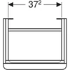 Kép 3/5 - Geberit Smyle Square alsó szekrény kézmosóhoz ajtóval 44,2x35,6 cm, magasfényű fehér 500.350.00.1