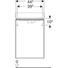 Kép 4/5 - Geberit Smyle Square alsó szekrény kézmosóhoz ajtóval 44,2x35,6 cm, magasfényű fehér 500.350.00.1