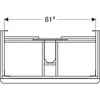 Kép 3/5 - Geberit Smyle Square alsó szekrény mosdóhoz fiókkal 88,4x47 cm, hikoridió 500.354.JR.1