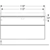 Kép 2/5 - Geberit Smyle Square alsó szekrény dupla mosdóhoz fiókkal 118,4x47 cm, magasfényű homokszürke 500.356.JL.1
