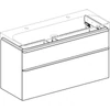 Kép 3/5 - Geberit Smyle Square alsó szekrény dupla mosdóhoz fiókkal 118,4x47 cm, magasfényű homokszürke 500.356.JL.1