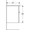 Kép 4/4 - Geberit Smyle Square kiegészítő szekrény 45x60 cm, magasfényű fehér 500.357.00.1