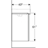 Kép 5/5 - Geberit Smyle Square alsó szekrény kézmosóhoz ajtóval 49,2x40,6 cm, magasfényű homokszürke 500.363.JL.1