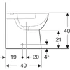 Kép 5/5 - Geberit Selnova Compact falhoz illeszkedő álló bidé 35,5x48 cm, rövidített kivitel 500.482.01.7