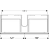 Kép 4/5 - Geberit Xeno² alsó szekrény mosdóhoz 117,4x46,2 cm, két fiókkal, faerezetes szürke 500.517.43.1