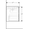 Kép 5/5 - Geberit Acanto alsó szekrény mosdóhoz, egy fiókkal egy belső fiókkal 60 cm matt láva/fényes láva üveg 500.609.JK.2
