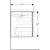 Kép 5/5 - Geberit Acanto alsó szekrény mosdóhoz, egy fiókkal egy belső fiókkal 90 cm matt láva/fényes láva üveg 500.612.JK.2