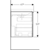 Kép 5/5 - Geberit Acanto alsó szekrény dupla mosdóhoz, két fiókkal 120 cm magasfényű fehér/fényes fehér üveg 500.613.01.2