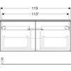 Kép 4/5 - Geberit Acanto alsó szekrény dupla mosdóhoz, két fiókkal 120 cm matt láva/fényes láva üveg 500.613.JK.2