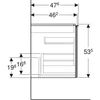 Kép 5/5 - Geberit Acanto alsó szekrény dupla mosdóhoz, két fiókkal 120 cm matt láva/fényes láva üveg 500.613.JK.2
