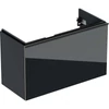 Kép 1/5 - Geberit Acanto alsó szekrény mosdóhoz, egy fiókkal egy belső fiókkal rövidített kivitel 90 cm matt láva/fényes láva üveg 500.616.JK.2