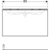 Kép 4/5 - Geberit Acanto alsó szekrény mosdóhoz, egy fiókkal egy belső fiókkal rövidített kivitel 90 cm matt homokszürke/fényes homokszürke üveg 500.616.JL.2