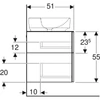 Kép 5/5 - Geberit VariForm alsó szekrény pultra ültethető mosdóhoz 135x51 cm, 3 fiókkal, pakolófelülettel, tölgy 501.193.00.1