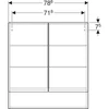 Kép 4/5 - Geberit Selnova Square 2 ajtós tükrös szekrény 78,8x85 cm, hikoridió 501.270.00.1