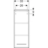 Kép 3/4 - Geberit Selnova Square 1 ajtós középmagas szekrény 33x85 cm, hikoridió 501.278.00.1