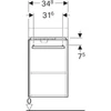 Kép 4/5 - Geberit Selnova Compact 1 ajtós alsó szekrény kézmosóhoz 34,8x25,2 cm, rövidített kivitel, matt fehér 501.488.00.1