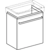 Kép 2/5 - Geberit Selnova Compact 1 ajtós alsó szekrény mosdóhoz 55x36,7cm, fényezett világosszürke 501.493.00.1