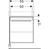 Kép 4/5 - Geberit Selnova Compact 1 ajtós alsó szekrény mosdóhoz 55x36,7cm, fényezett világosszürke 501.493.00.1