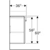 Kép 5/5 - Geberit Selnova Compact 1 ajtós alsó szekrény mosdóhoz 55x36,7cm, fényezett világosszürke 501.493.00.1