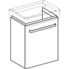Kép 2/5 - Geberit Selnova Compact 1 ajtós alsó szekrény mosdóhoz 55 cm, szerviztérrel, fényezett fehér 501.614.01.1