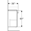 Kép 5/5 - Geberit Selnova Compact 1 ajtós alsó szekrény mosdóhoz 55 cm, szerviztérrel, fényezett fehér 501.614.01.1