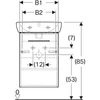 Kép 3/4 - Geberit Selnova Square 1 ajtós 36x28x65,2 cm mosdószekrény kerámia kézmosóval, fehér 502.742.00.1