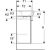 Kép 4/4 - Geberit Selnova Square 1 ajtós 36x28x65,2 cm mosdószekrény kerámia kézmosóval, fehér 502.742.00.1