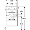 Kép 3/4 - Geberit Selnova Square 1 ajtós 45x35x64,9 cm szekrény kézmosóval, magasfényű fehér 502.746.00.1