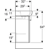 Kép 4/4 - Geberit Selnova Square 1 ajtós 45x35x64,9 cm szekrény kézmosóval, magasfényű fehér 502.746.00.1