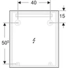 Kép 3/5 - Geberit Option Basic Square tükör felső világítással 60x70 cm, eloxált alumínium 502.805.00.1