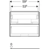 Kép 3/4 - Geberit One alsó szekrény mosdóhoz 2 fiókkal 59,2x47 cm, magasfényű homokszürke 505.261.00.4