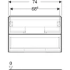 Kép 3/4 - Geberit One alsó szekrény mosdóhoz 2 fiókkal 74x47 cm, magasfényű homokszürke 505.262.00.4