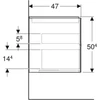 Kép 4/4 - Geberit One alsó szekrény mosdóhoz 2 fiókkal 103x47 cm, magasfényű homokszürke 505.264.00.4